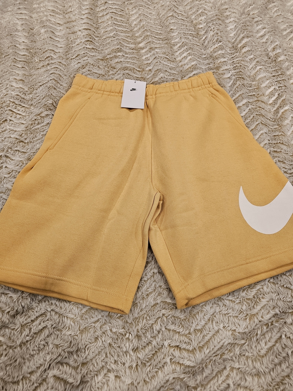 NWT Nike Pale Yellow Swoosh Fleece Shorts